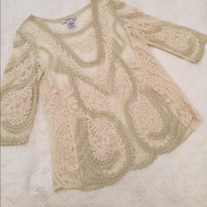 Gold Cream Lace Top